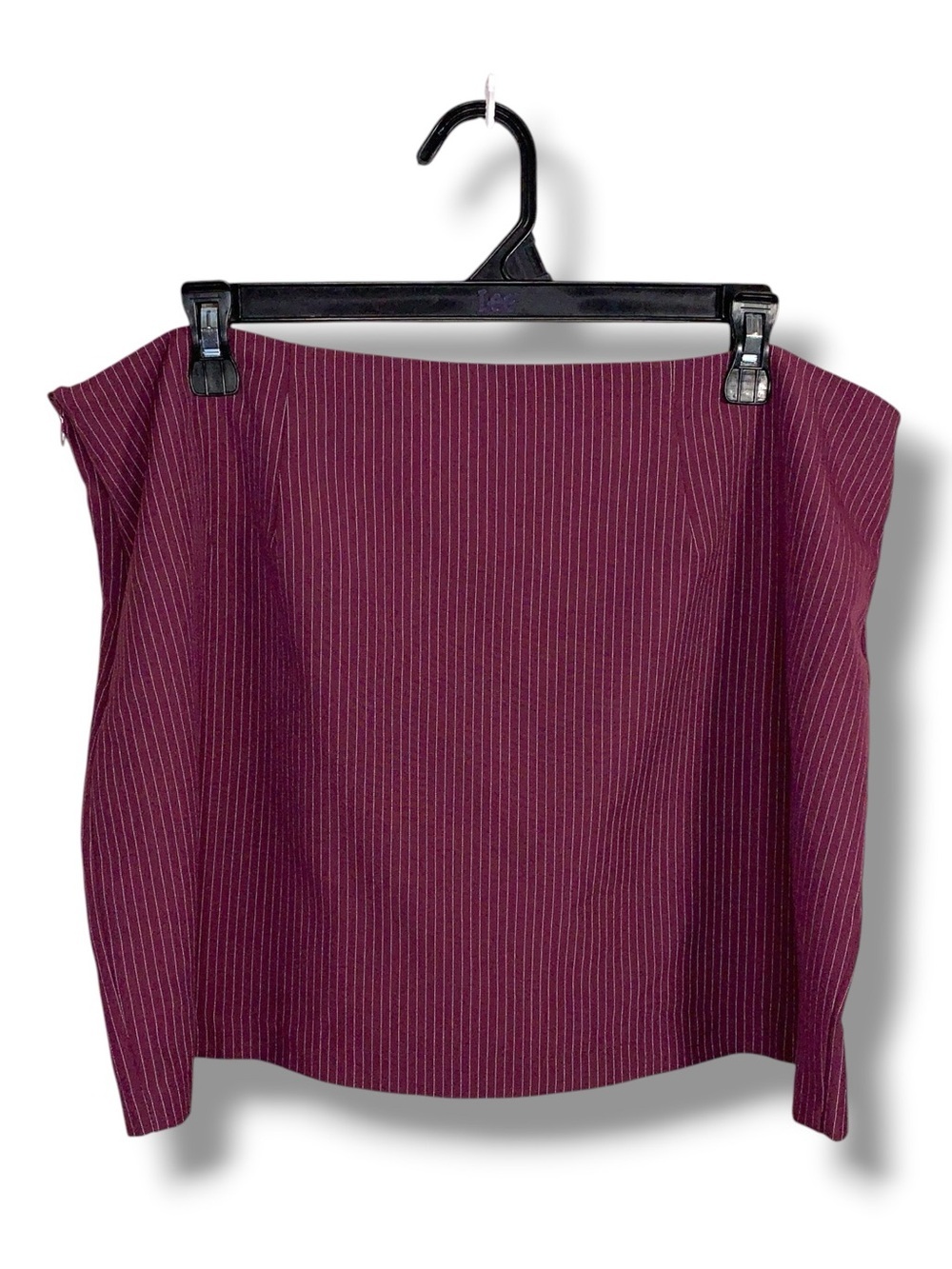 Y2K Style Large Mauve Pink White Pinstripe Low Rise Mini Skirt Stretch